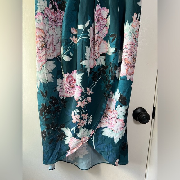 City Chic Jade Blossom Bloom Cocktail Dress Teal Green Blue Pink Floral Black 16 - Picture 9 of 14